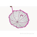 Pink Lace Clear PVC Umbrella Durable Hand Open / Heat Trans